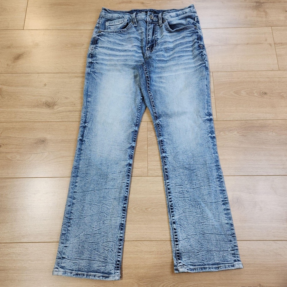 BKE Jake Straight Jeans Mens 30x30 Light Wash Blue Straight Denim Stretch Casual
